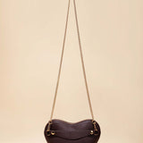 OLEADA NYC Apparel and Accessories > Women > Small Leather Goods > Leather Strap Color_Gold Chain Bag Strap