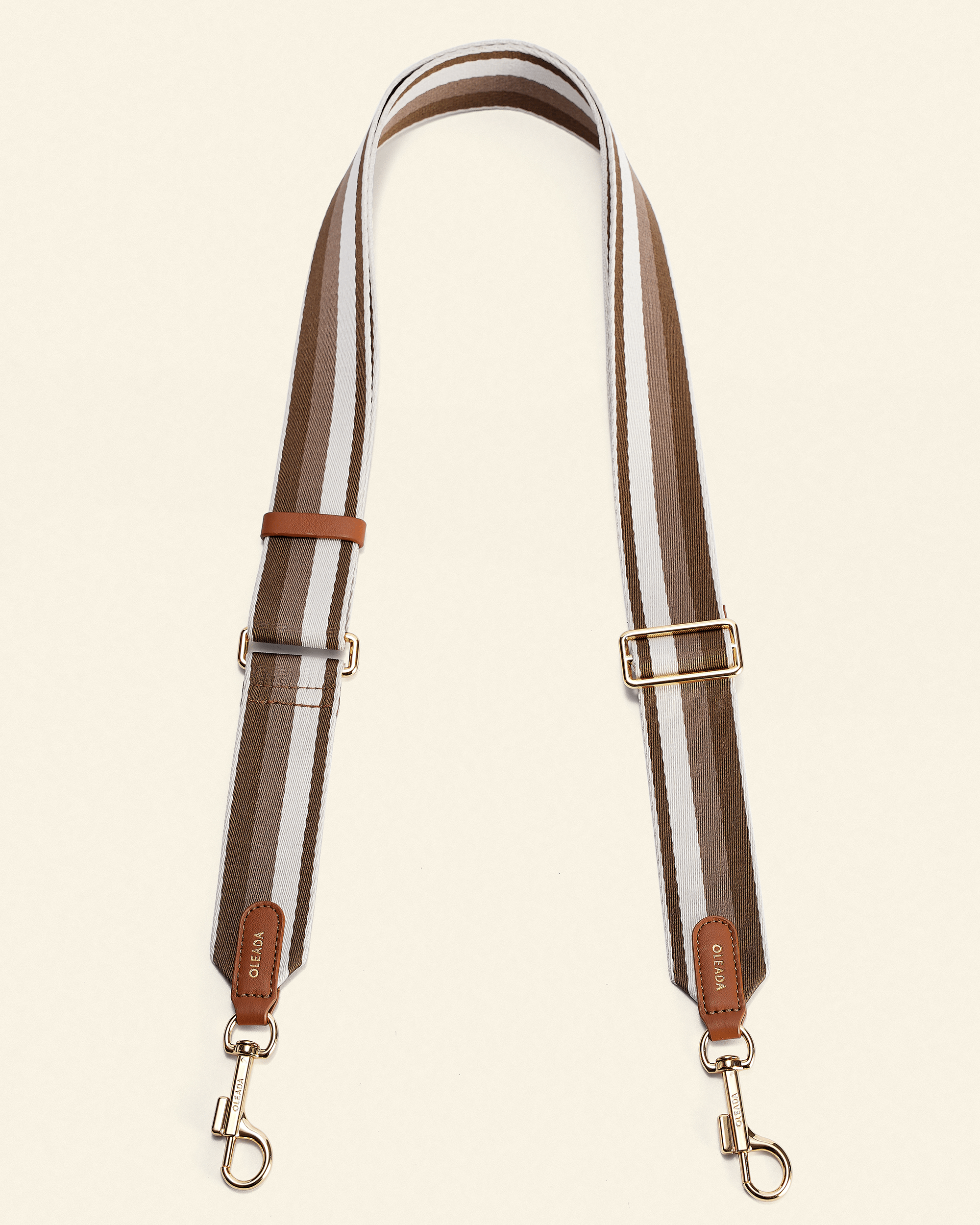 OLEADA NYC Apparel and Accessories > Women > Small Leather Goods > Leather Strap Color_Latte Canal Bag Strap