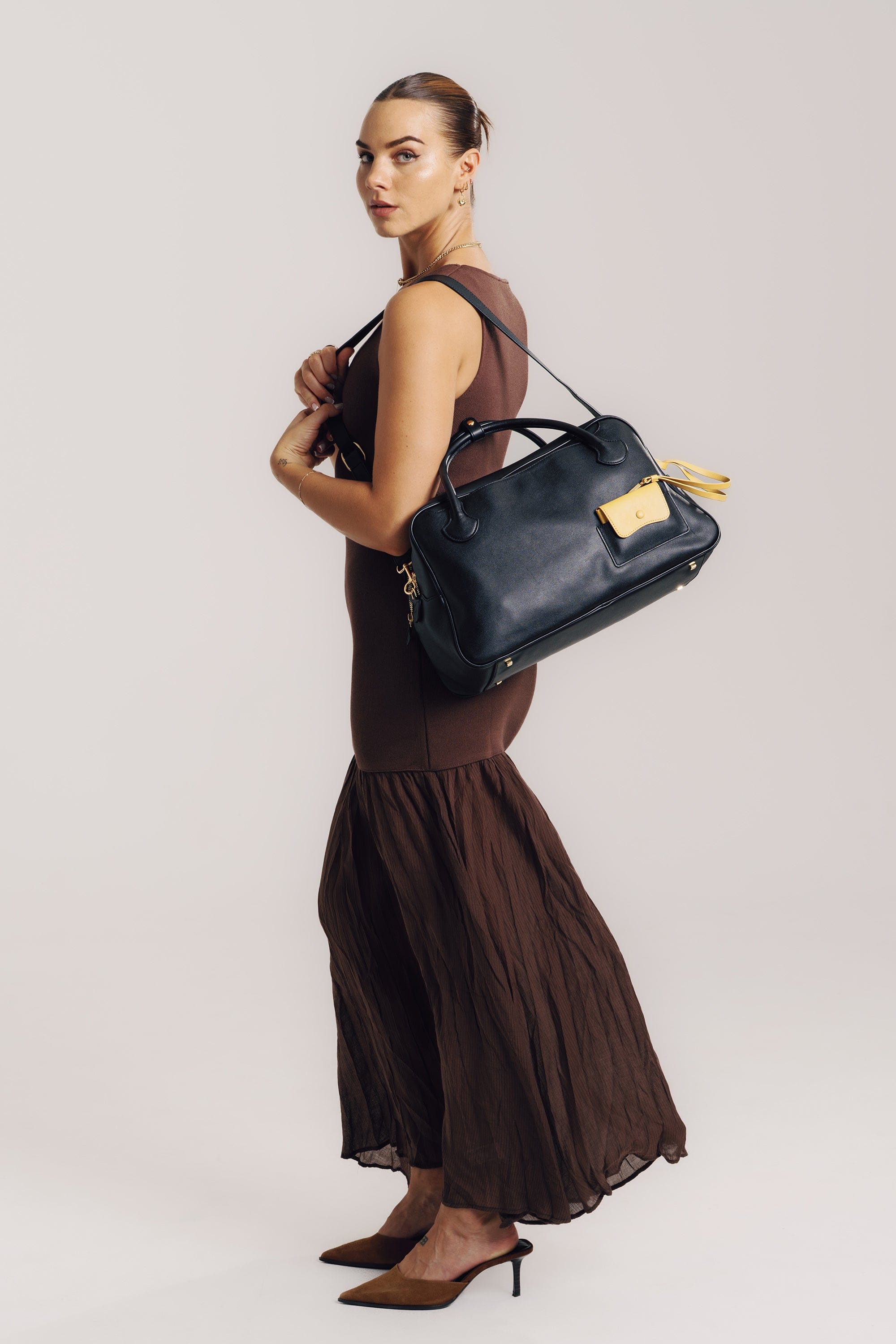 OLEADA NYC Backpack> Leather Backpack For Women > Handbag > Convertible To Shoulder Bag > Fits 14" laptop> Marina Carryall