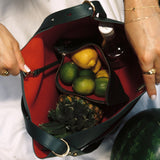 OLEADA NYC Bucket Bag > Leather Tote Bag For Women > Large Capacity Handbag > Convertible To Shoulder Bag > stylish 14 inch laptop bag Marina Soft Bucket