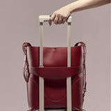 OLEADA NYC Bucket Bag > Leather Tote Bag For Women > Large Capacity Handbag > Convertible To Shoulder Bag > stylish 14 inch laptop bag Marina Soft Bucket