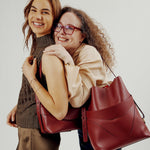 OLEADA NYC Bucket Bag > Leather Tote Bag For Women > Large Capacity Handbag > Convertible To Shoulder Bag > stylish 14 inch laptop bag Marina Soft Bucket