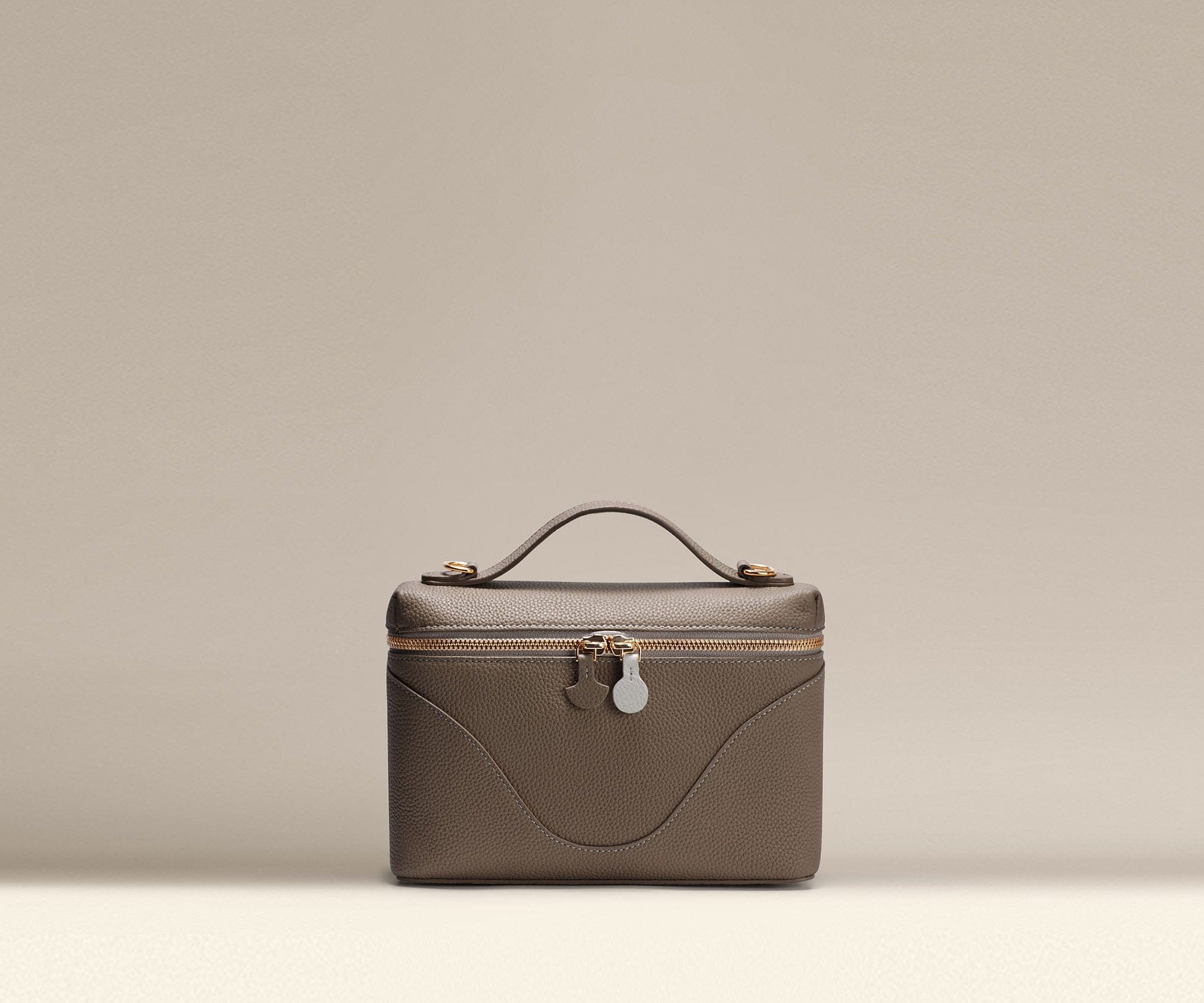 OLEADA NYC Leather Handbag > Women Work Bag > Top Handle Bag > Shoulder Bag > Mini Bag Color_Ash Mini Anchor Bag