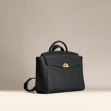 OLEADA NYC Leather Women Work Bag > Convertible To Business Backpack Bag > 13 Inch Laptop Bag > Crossbody Shoulder Bag > Luxury Travel Backpack Color_Onyx(White Stitch) Wavia Bag