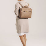 OLEADA NYC Leather Women Work Bag > Convertible To Business Backpack Bag > 14 Inch Laptop Bag > Crossbody Shoulder Bag > Luxury Travel Backpack Wavia Bag Plus