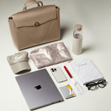 OLEADA NYC Leather Women Work Bag > Convertible To Business Backpack Bag > 14 Inch Laptop Bag > Crossbody Shoulder Bag > Luxury Travel Backpack Wavia Bag Plus