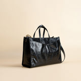 OLEADA NYC Work Tote Bag > Leather Work Tote For Women > Large Capacity Bag > 16 Inch Laptop Bag > Convertible To Shoulder Bag Color_Obsidian Reverie Tote