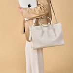 OLEADA NYC Work Tote Bag > Leather Work Tote For Women > Large Capacity Bag > 16 Inch Laptop Bag > Convertible To Shoulder Bag Reverie Tote