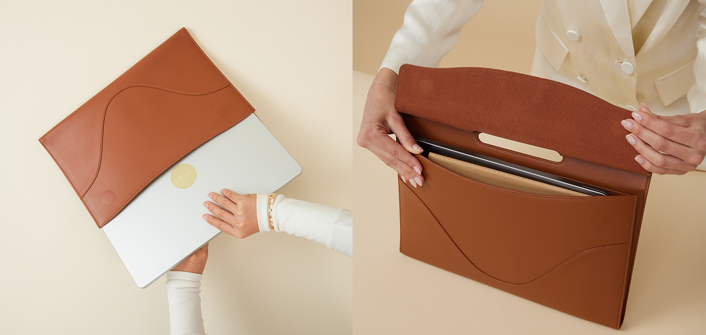 Envelope Laptop Sleeve 13 - Cognac Classic Leather
