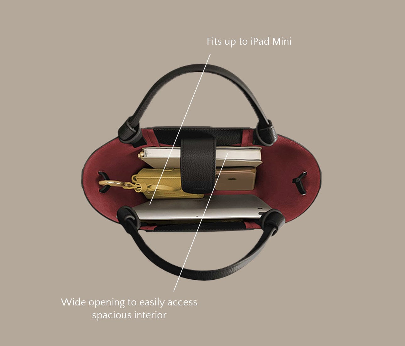 Shop Mini Marina Bucket - OLEADA: Small Leather Work Bucket Bag