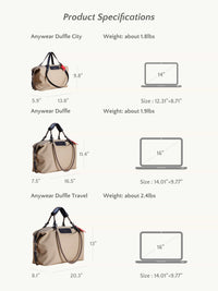 OLEADA Apparel and Accessories > Women > Work Bag > Leather Handbag > Large Capacity Bag Anywear Duffle