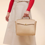 OLEADA Apparel and Accessories > Women > Work Bag > Leather Handbag > Travel Backpack for Business Wavia Bag Champagne