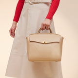OLEADA Apparel and Accessories > Women > Work Bag > Leather Handbag > Travel Backpack for Business Wavia Bag Champagne