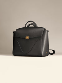 OLEADA Apparel and Accessories > Women > Work Bag > Leather Handbag > Travel Backpack for Business Wavia Bag Plus Onyx