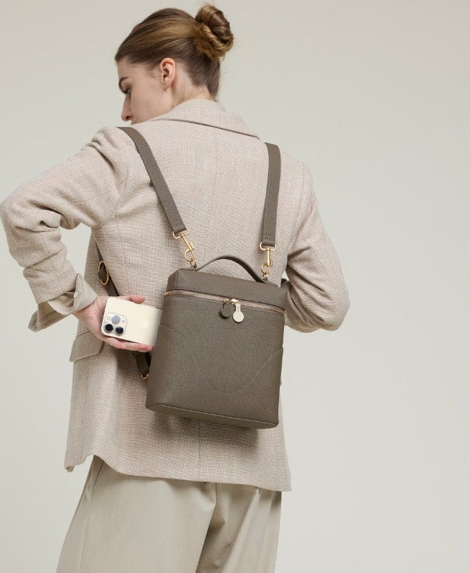OLEADA Apparel and Accessories > Women Work Bag > Mini Bag > Leather Top Handle Bag > Crossbody Shoulder Bag Anchor Bag Ash