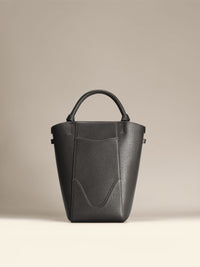 OLEADA Bucket Bag > Leather Tote Bag For Women > Compact Capacity Handbag > Convertible To Shoulder Bag > Tablet-friendly work bag Mini Marina Bucket Onyx