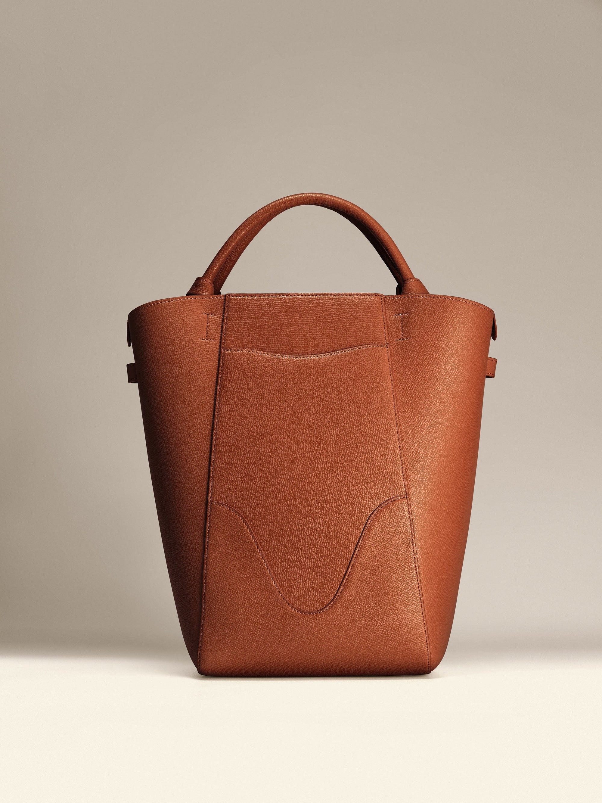 OLEADA Bucket Bag > Leather Tote Bag For Women > Large Capacity Handbag > Convertible To Shoulder Bag > stylish 14 inch laptop bag Marina Bucket Chestnut