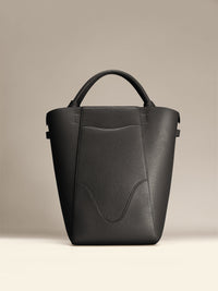 OLEADA Bucket Bag > Leather Tote Bag For Women > Large Capacity Handbag > Convertible To Shoulder Bag > stylish 14 inch laptop bag Marina Bucket Onyx