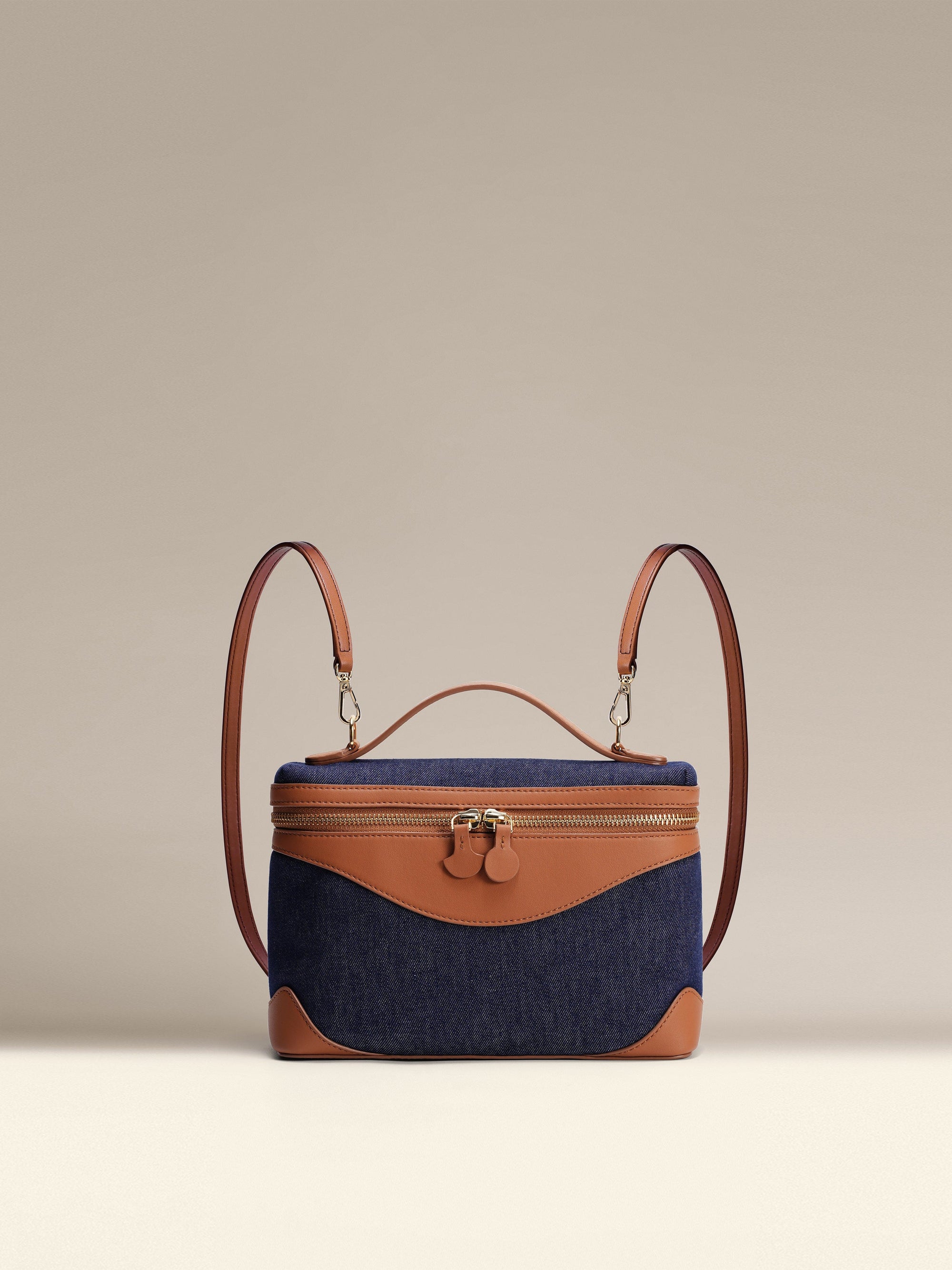 OLEADA Leather Handbag > Women Work Bag > Top Handle Bag > Shoulder Bag > Mini Bag Mini Anchor Bag NutsDenim