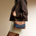 OLEADA Leather Handbag > Women Work Bag > Top Handle Bag > Shoulder Bag > Mini Bag Mini Anchor Bag NutsDenim