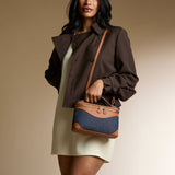 OLEADA Leather Handbag > Women Work Bag > Top Handle Bag > Shoulder Bag > Mini Bag Mini Anchor Bag NutsDenim