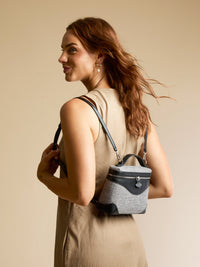 OLEADA Leather Handbag > Women Work Bag > Top Handle Bag > Shoulder Bag > Mini Bag Mini Anchor Bag Truffle