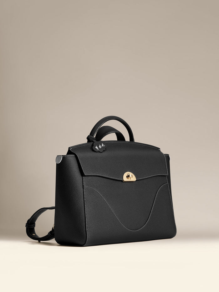 OLEADA Leather Women Work Bag > Convertible To Business Backpack Bag > 13 Inch Laptop Bag > Crossbody Shoulder Bag > Luxury Travel Backpack From Boardroom to Ballroom - Wavia Bag - Maye Musk Limited Edition