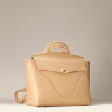 OLEADA Leather Women Work Bag > Convertible To Business Backpack Bag > 13 Inch Laptop Bag > Crossbody Shoulder Bag > Luxury Travel Backpack Wavia Bag Champagne