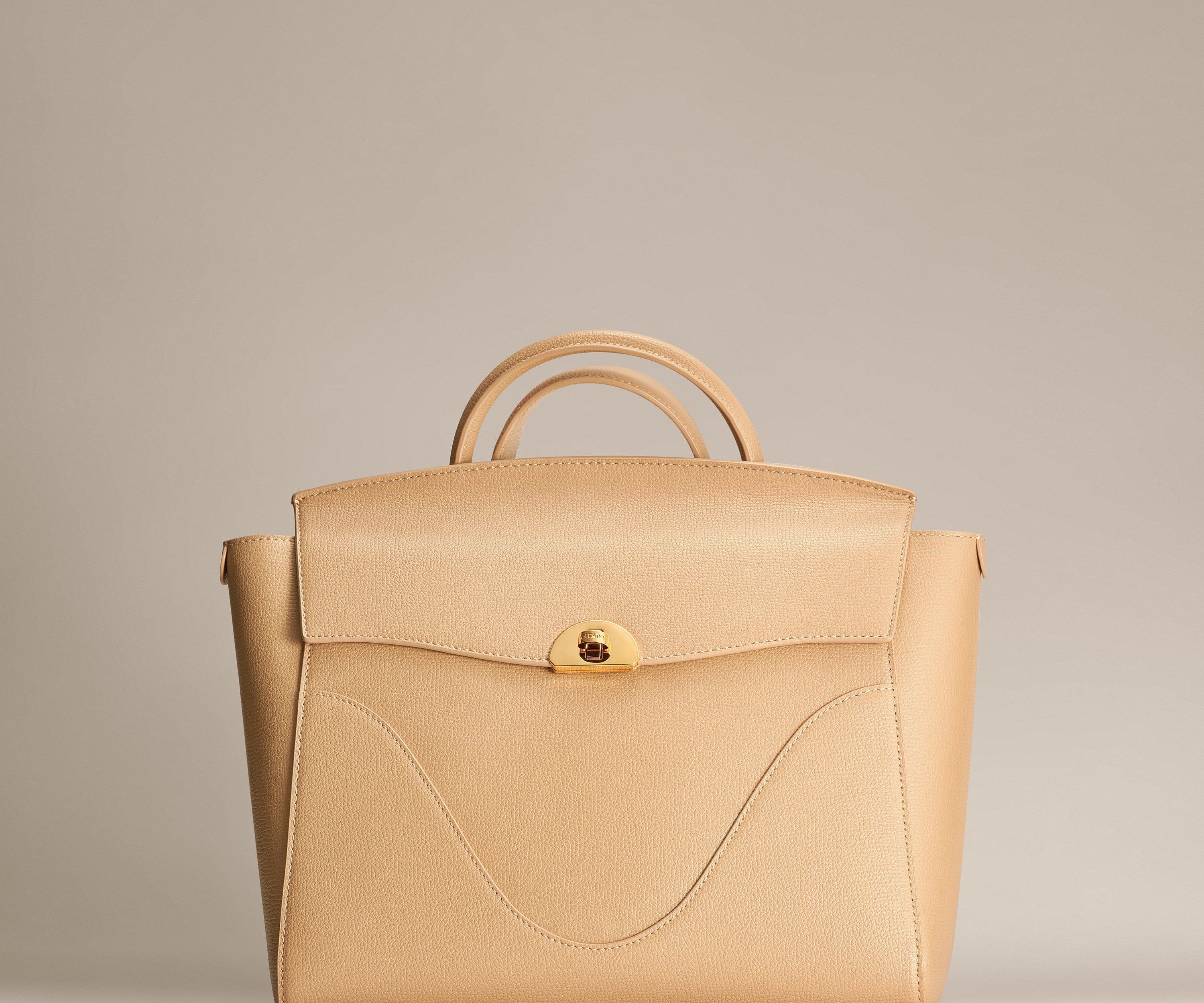 OLEADA Leather Women Work Bag > Convertible To Business Backpack Bag > 13 Inch Laptop Bag > Crossbody Shoulder Bag > Luxury Travel Backpack Wavia Bag Champagne