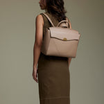 OLEADA Leather Women Work Bag > Convertible To Business Backpack Bag > 14 Inch Laptop Bag > Crossbody Shoulder Bag > Luxury Travel Backpack Wavia Bag Plus Latte (Sample)