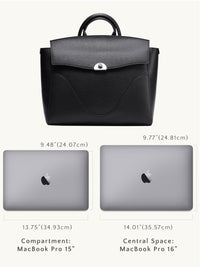 OLEADA Leather Women Work Bag > Convertible To Business Backpack Bag > 14 Inch Laptop Bag > Crossbody Shoulder Bag > Luxury Travel Backpack Wavia Bag Plus Vegan Limited Edition Caviar