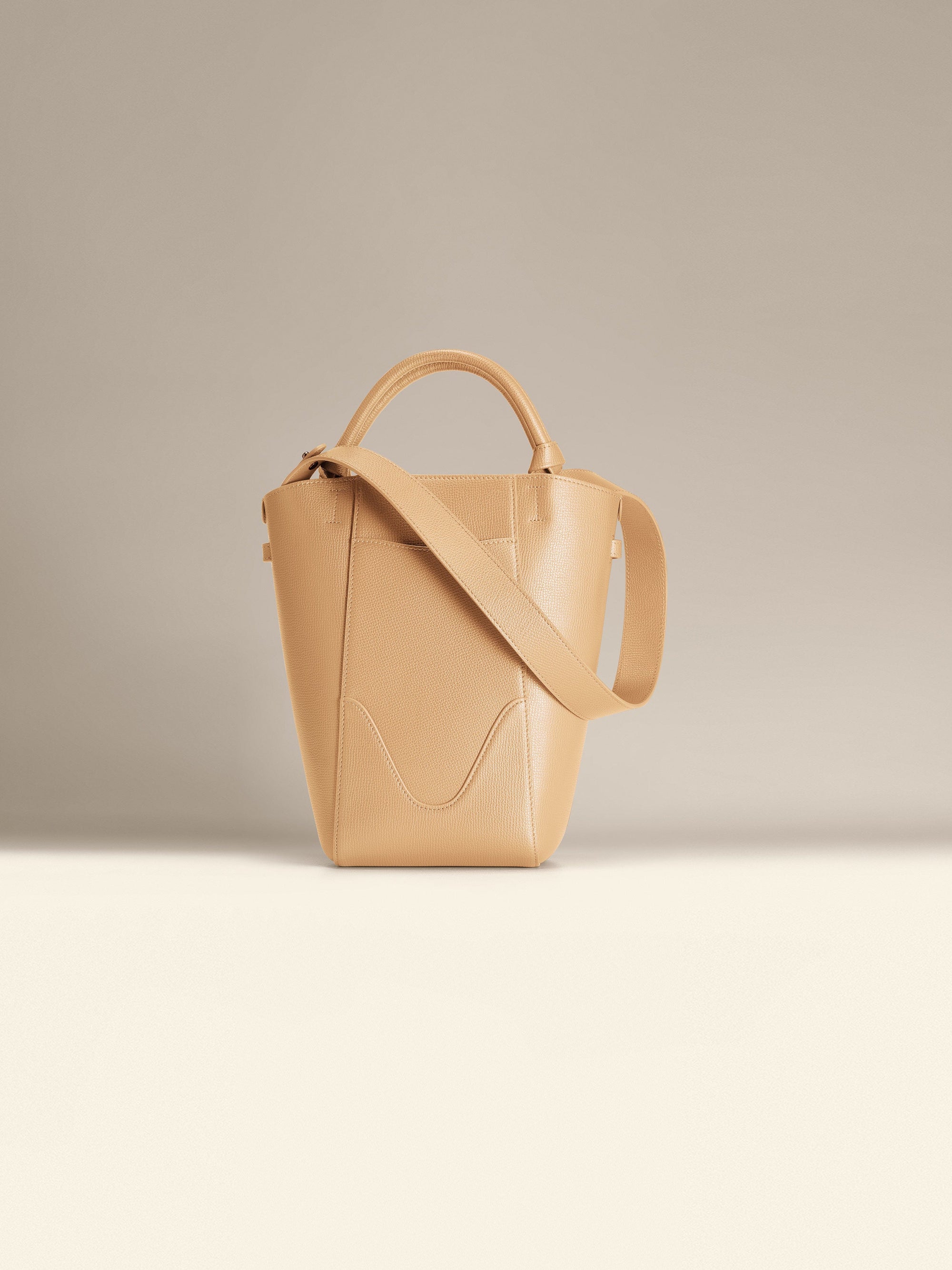 Small Bucket Bag - Lightweight Handbag for Women - Light Beige