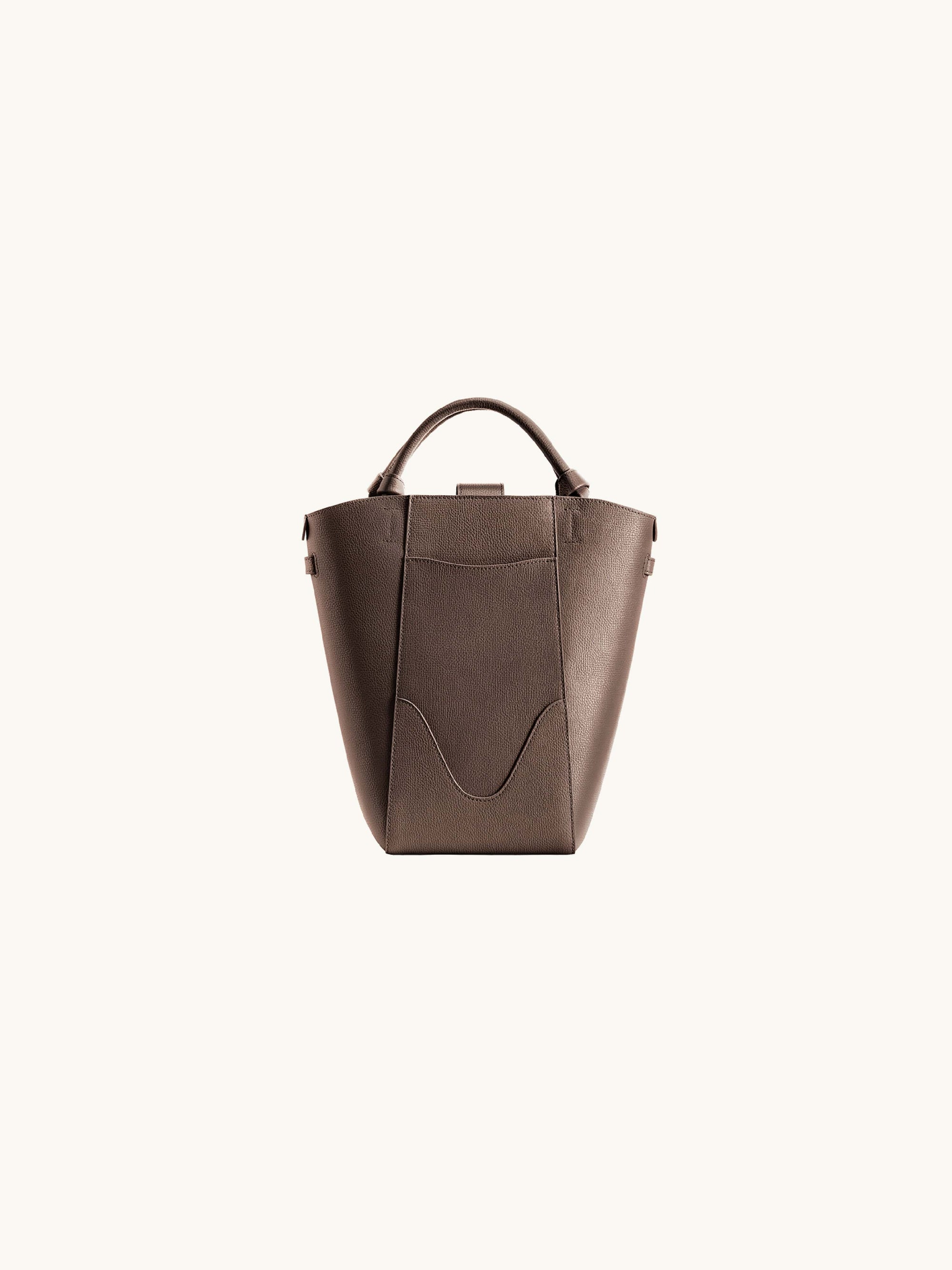 Small Bucket Bag - Lightweight Handbag for Women - Dark Brown