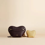 OLEADA NYC Apparel and Accessories > Women > Small Leather Goods > Leather Case Color_Cocoa Le Cœur Set