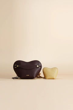 OLEADA NYC Apparel and Accessories > Women > Small Leather Goods > Leather Case Color_Cocoa Le Cœur Set