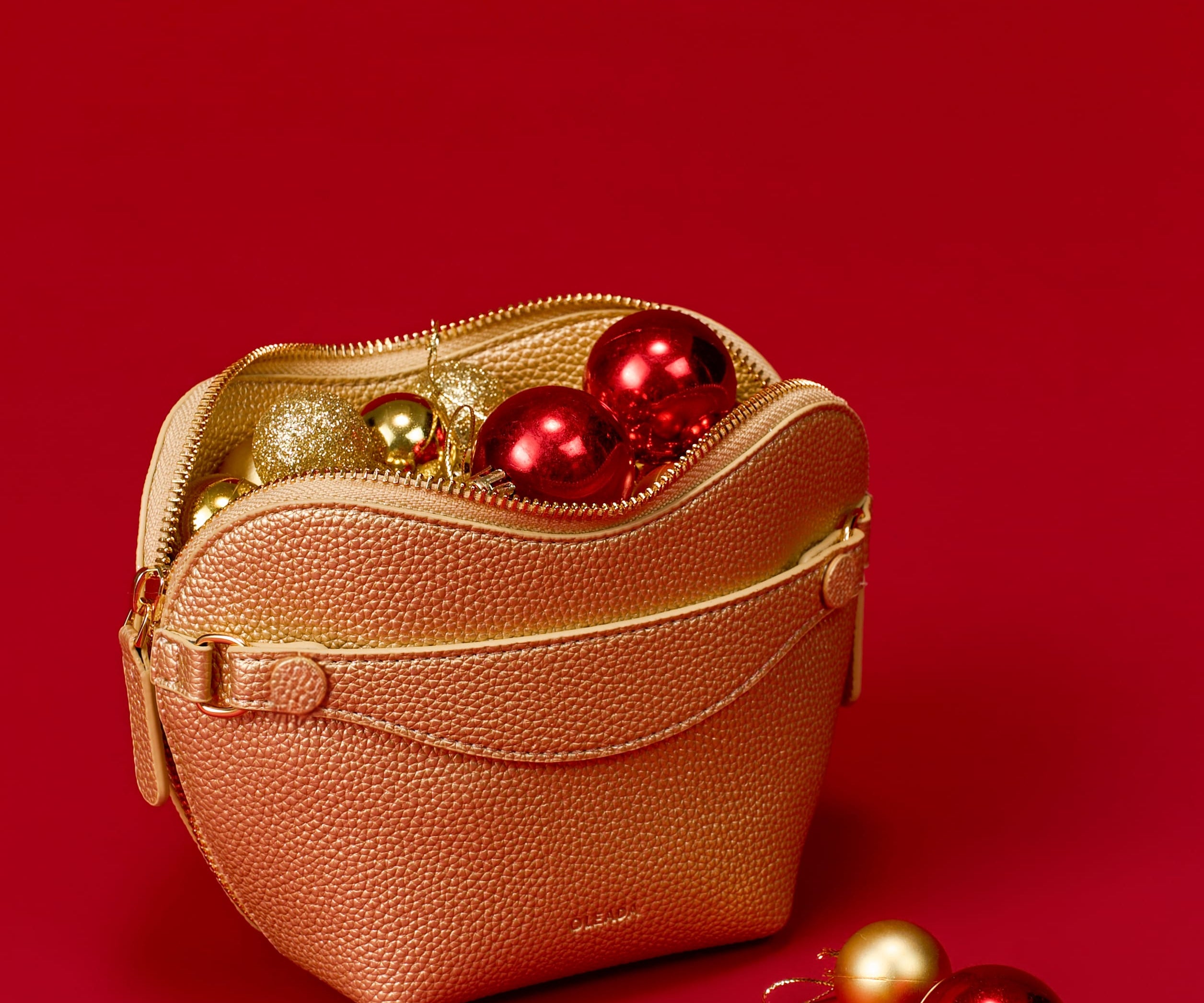 OLEADA NYC Apparel and Accessories > Women > Small Leather Goods > Leather Case Color_Gold The Love Pouch
