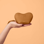 OLEADA NYC Apparel and Accessories > Women > Small Leather Goods > Leather Case Color_Honey Mini Le Coeur Pouch