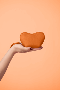 OLEADA NYC Apparel and Accessories > Women > Small Leather Goods > Leather Case Color_Marigold Mini Le Coeur Pouch (Mini)