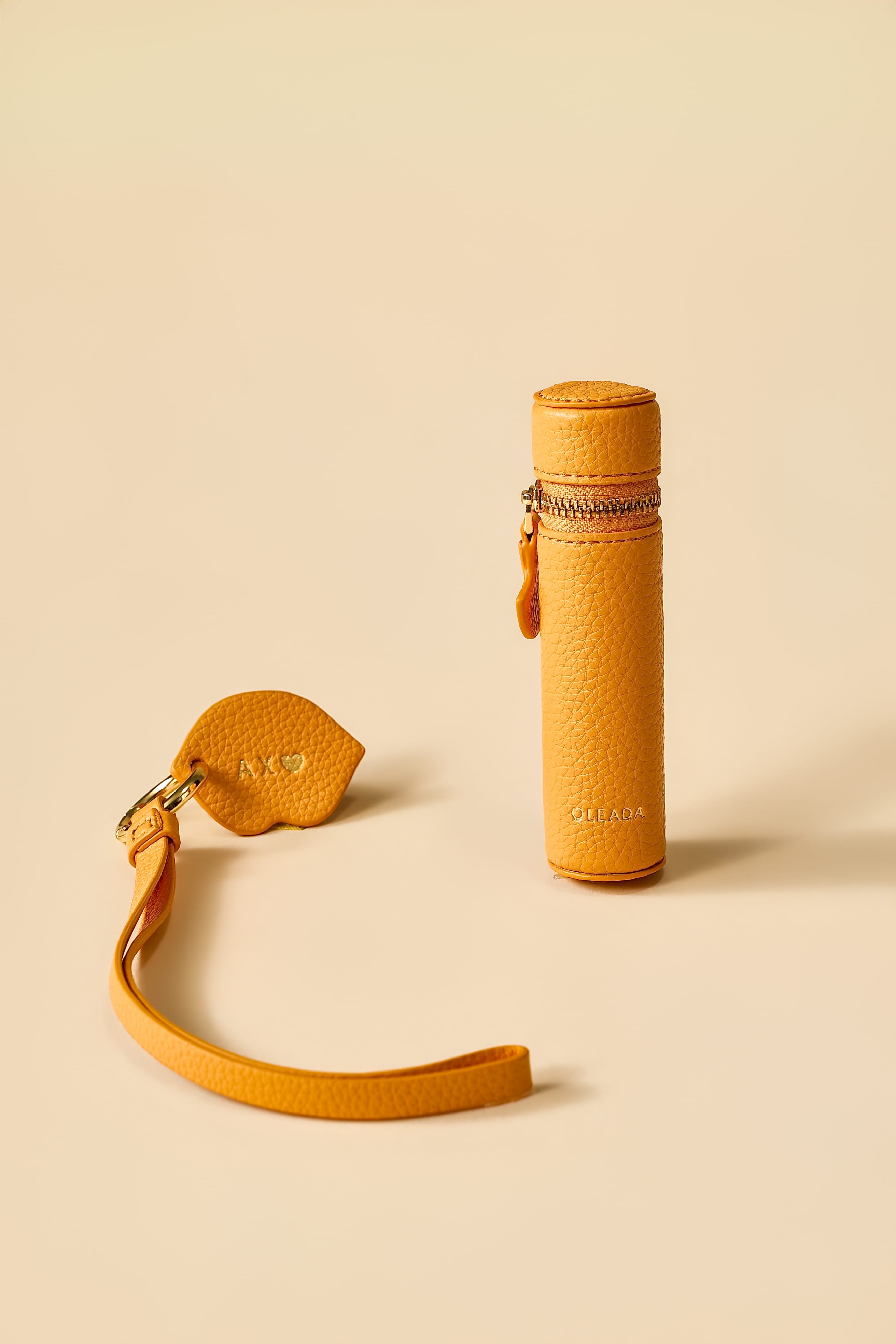 OLEADA NYC Apparel and Accessories > Women > Small Leather Goods > Leather Case Color_Marigold The Lip Capsule Charm