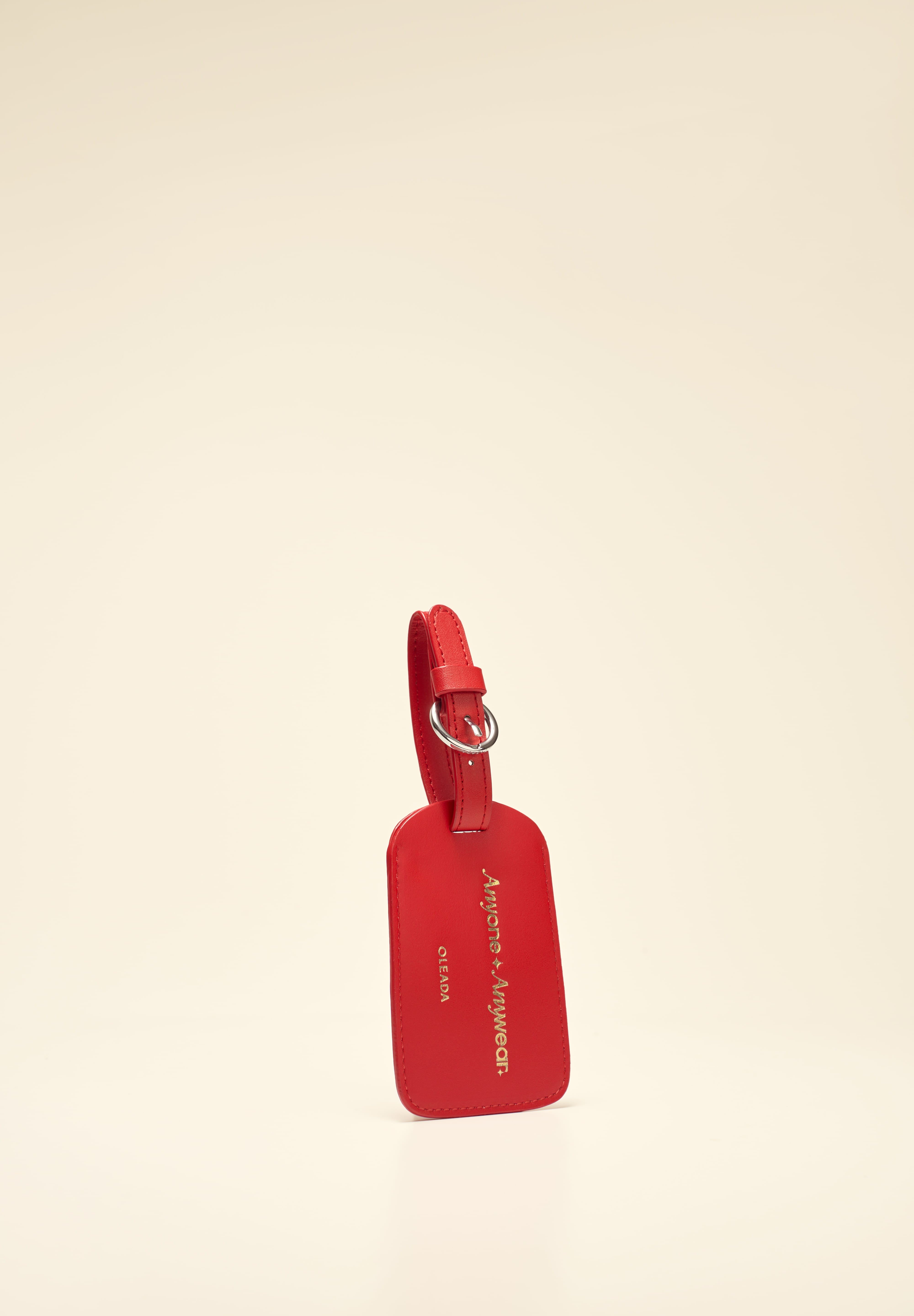 OLEADA NYC Apparel and Accessories > Women > Small Leather Goods > Leather Case Color_Rouge AnyWear AnyTag