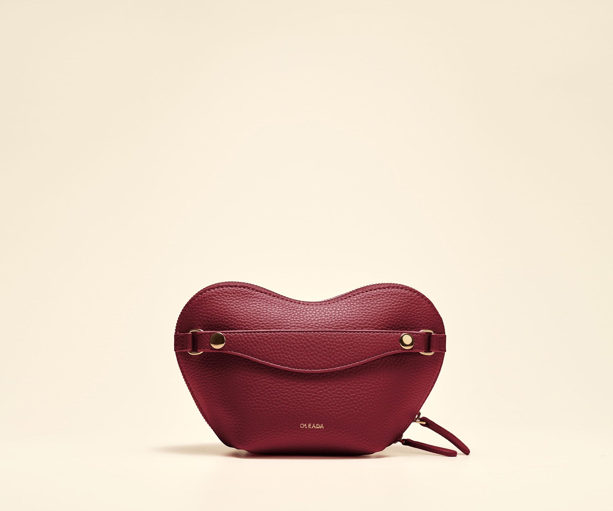 OLEADA NYC Apparel and Accessories > Women > Small Leather Goods > Leather Case Color_Scarlet Le Coeur Pouch (Regular)