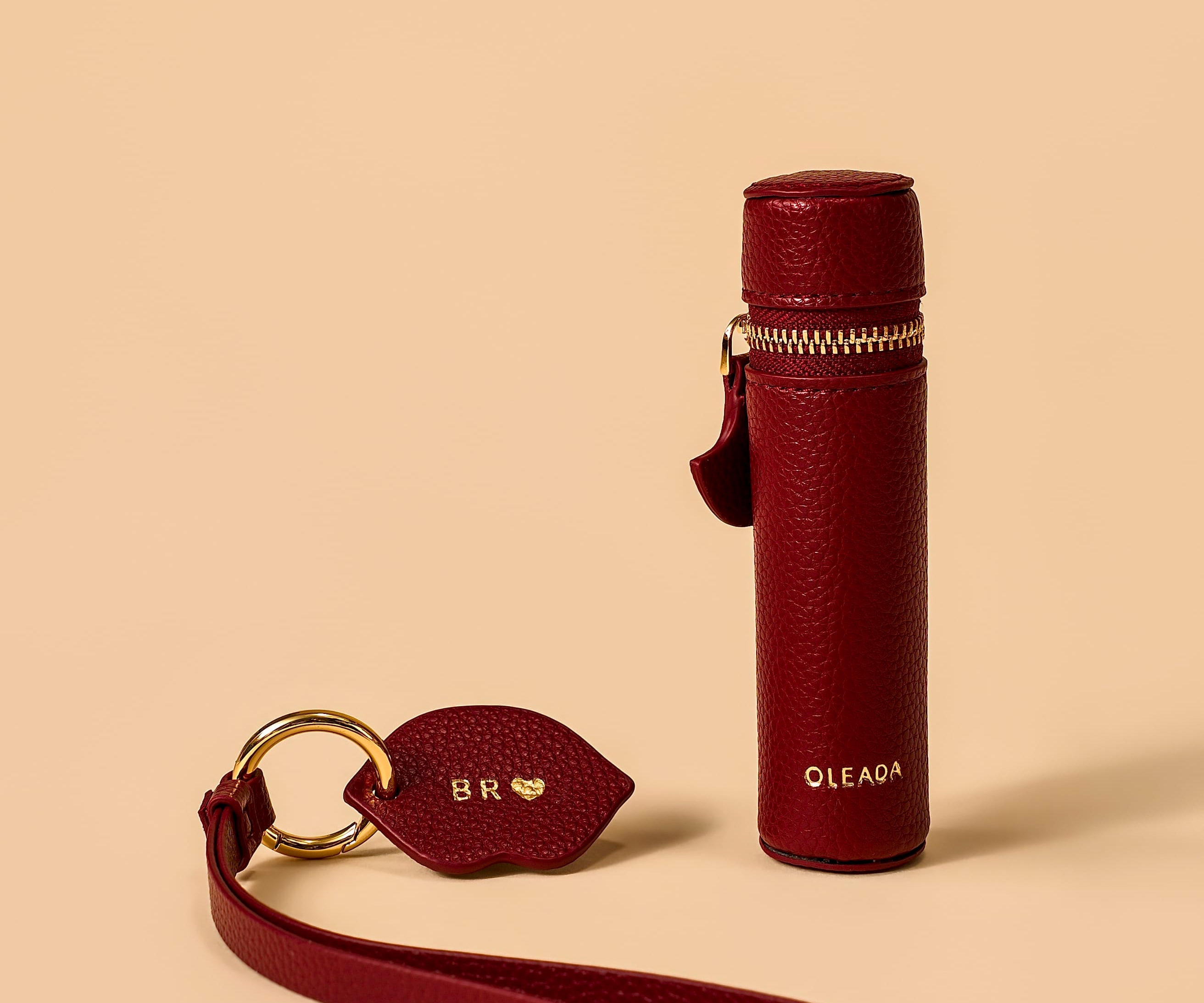 OLEADA NYC Apparel and Accessories > Women > Small Leather Goods > Leather Case Color_Scarlet The Lip Capsule Charm