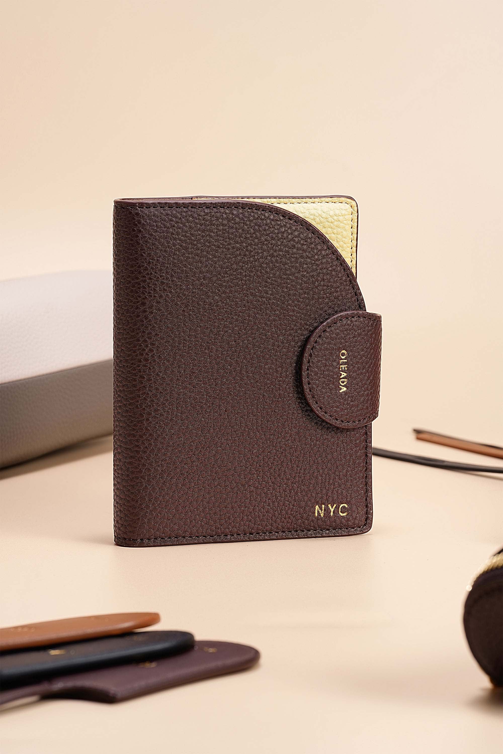 OLEADA NYC Apparel and Accessories > Women > Small Leather Goods > Leather Passport Holder Jet-set Passport Holder