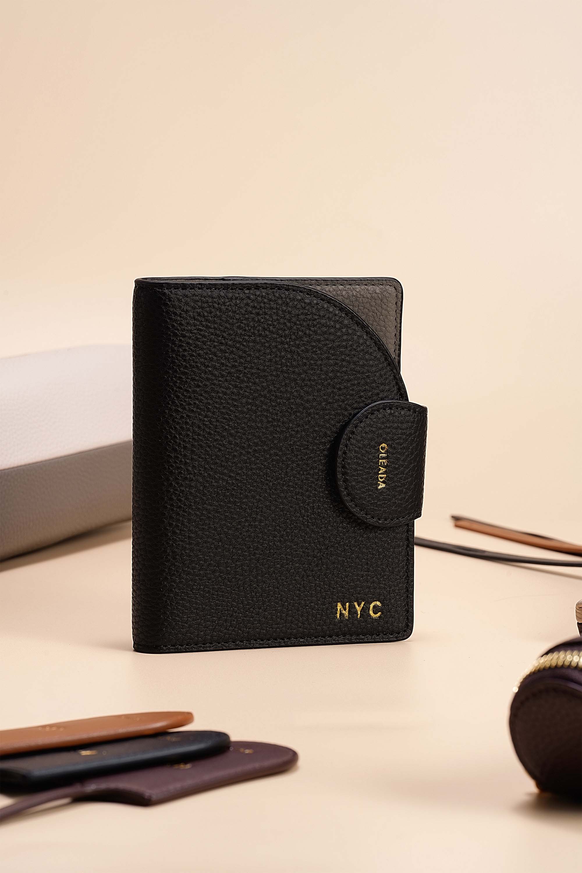 OLEADA NYC Apparel and Accessories > Women > Small Leather Goods > Leather Passport Holder Jet-set Passport Holder