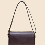 OLEADA NYC Apparel and Accessories > Women > Work Bag > Leather Handbag > Compact Bag > Shoulder Bag Color_Chocolate Marina Box