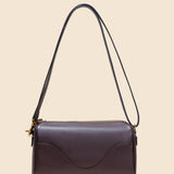 OLEADA NYC Apparel and Accessories > Women > Work Bag > Leather Handbag > Compact Bag > Shoulder Bag Color_Chocolate Marina Box