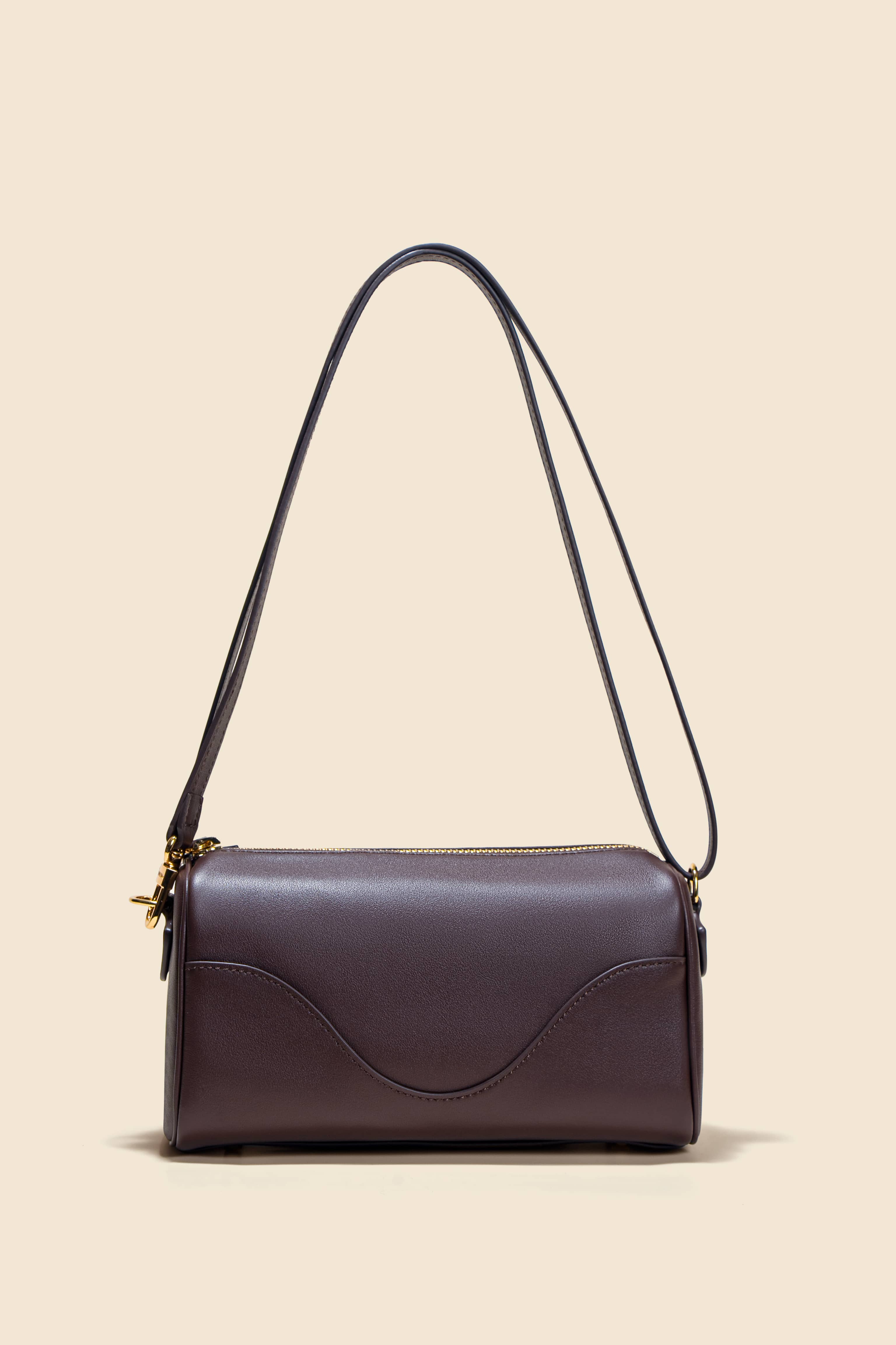 OLEADA NYC Apparel and Accessories > Women > Work Bag > Leather Handbag > Compact Bag > Shoulder Bag Color_Chocolate Marina Box