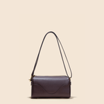 OLEADA NYC Apparel and Accessories > Women > Work Bag > Leather Handbag > Compact Bag > Shoulder Bag Color_Chocolate Marina Box