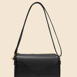 OLEADA NYC Apparel and Accessories > Women > Work Bag > Leather Handbag > Compact Bag > Shoulder Bag Color_Onyx Marina Box