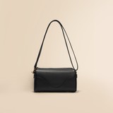 OLEADA NYC Apparel and Accessories > Women > Work Bag > Leather Handbag > Compact Bag > Shoulder Bag Color_Onyx Marina Box
